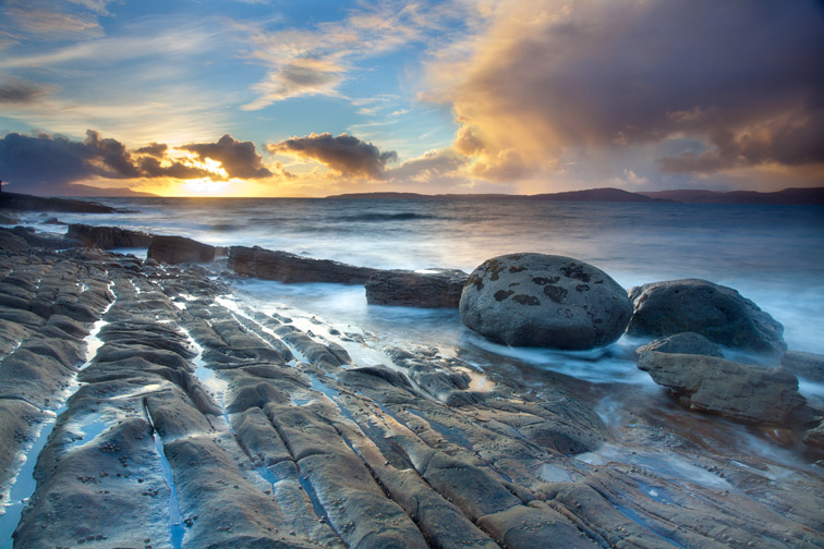 Coastal landscape near Elgol, Isle of Skye, Scotland, UK, November