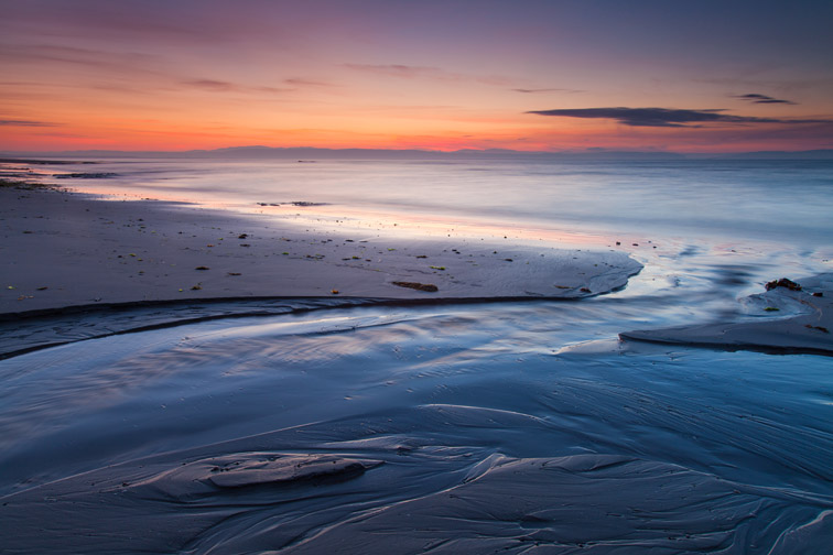 Beach at dawn, Moray coast, Scotland, UK