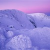 Ice-sculpted rocks at dawn, Northern Corries, Grampian Mountains. Cairngorms National Park. Scotland. March. 